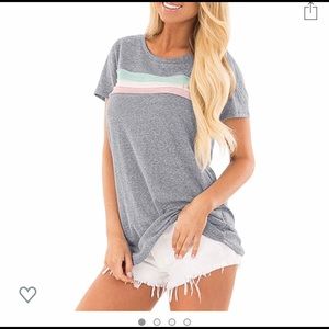 ‼️FINAL PRICE‼️ boutique Grey Color Block Tee